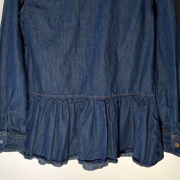 Cherokee Girls SZ M Vintage Blue Denim Top or Dress Western Cottage Prairie 80's - Picture 6 of 11